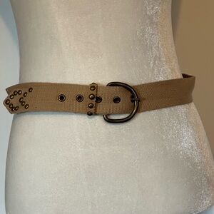 Stylish Tan canvas Belt with grommet detail